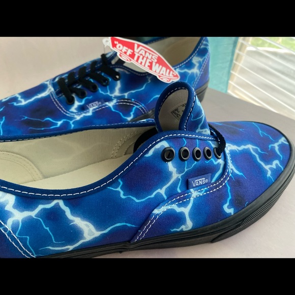 #Vans Authentic (Lightning) Black/Blue Brand New - Picture 2 of 7